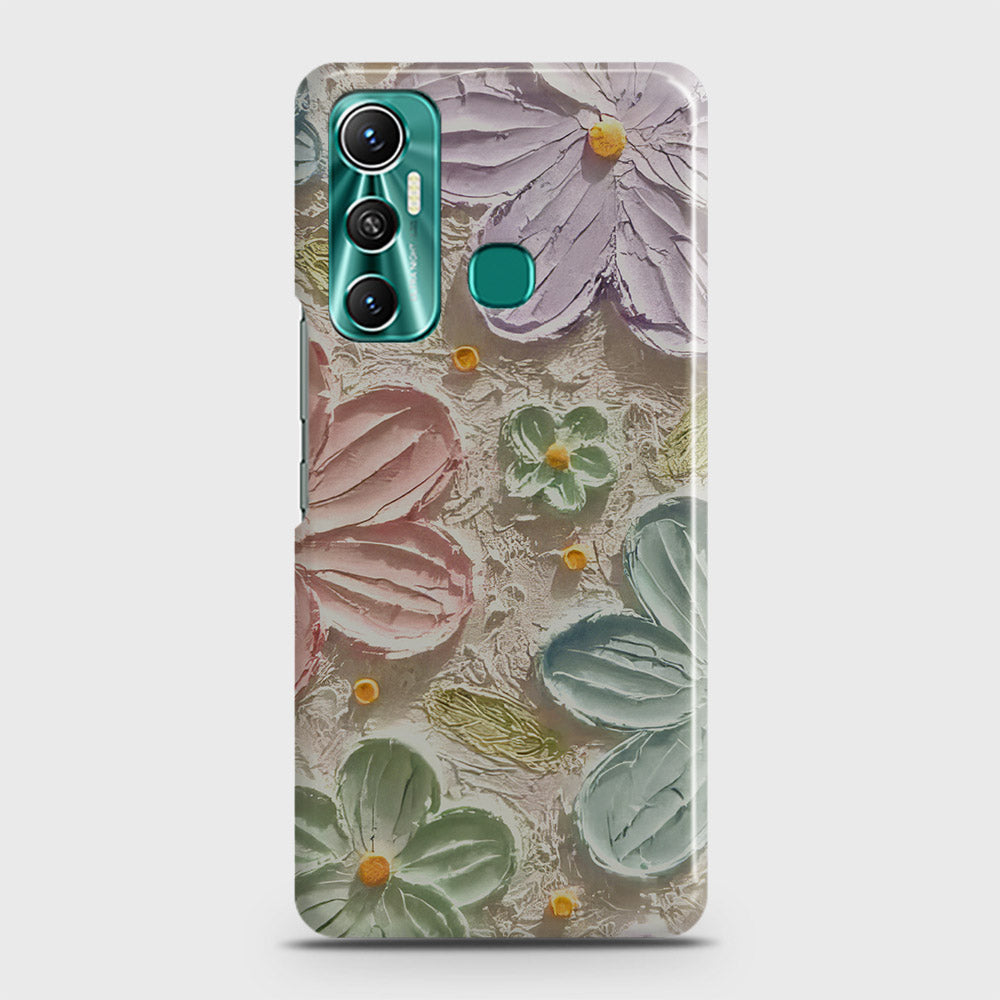 Infinix Hot 11 Cover - Floral Series - Design 15 - Blue & Green - Matte Finish - Snap On Hard Case with LifeTime Colors Guarantee