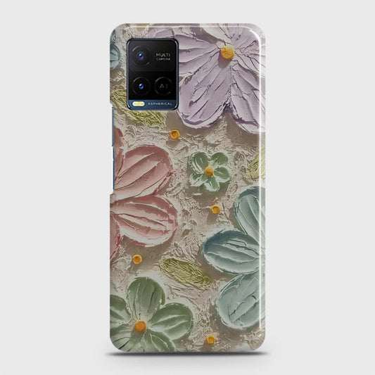 Vivo Y21G Cover - Floral Series - Design 15 - Blue & Green - Matte Finish - Snap On Hard Case with LifeTime Colors Guarantee