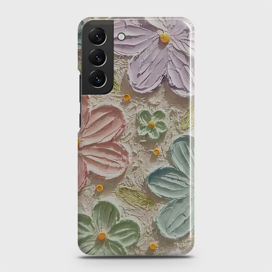 Samsung Galaxy S22 5G Cover - Floral Series - Design 15 - Blue & Green - Matte Finish - Snap On Hard Case with LifeTime Colors Guarantee