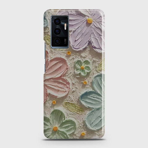 Vivo V23e Cover - Floral Series - Design 15 - Blue & Green - Matte Finish - Snap On Hard Case with LifeTime Colors Guarantee