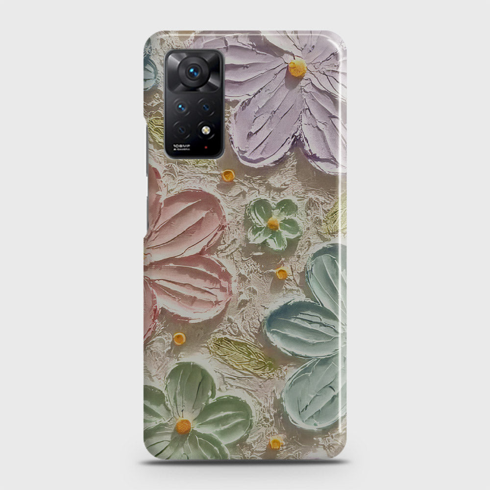 Xiaomi Redmi Note 11 Pro Cover - Floral Series - Design 15 - Blue & Green - Matte Finish - Snap On Hard Case with LifeTime Colors Guarantee