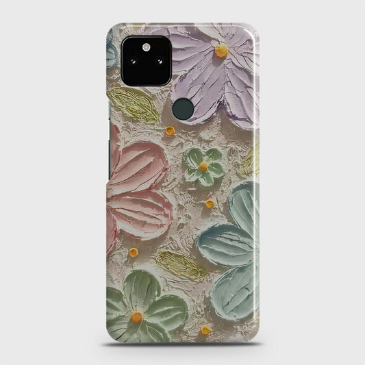 Google Pixel 5a 5G Cover - Floral Series - Design 15 - Blue & Green - Matte Finish - Snap On Hard Case with LifeTime Colors Guarantee