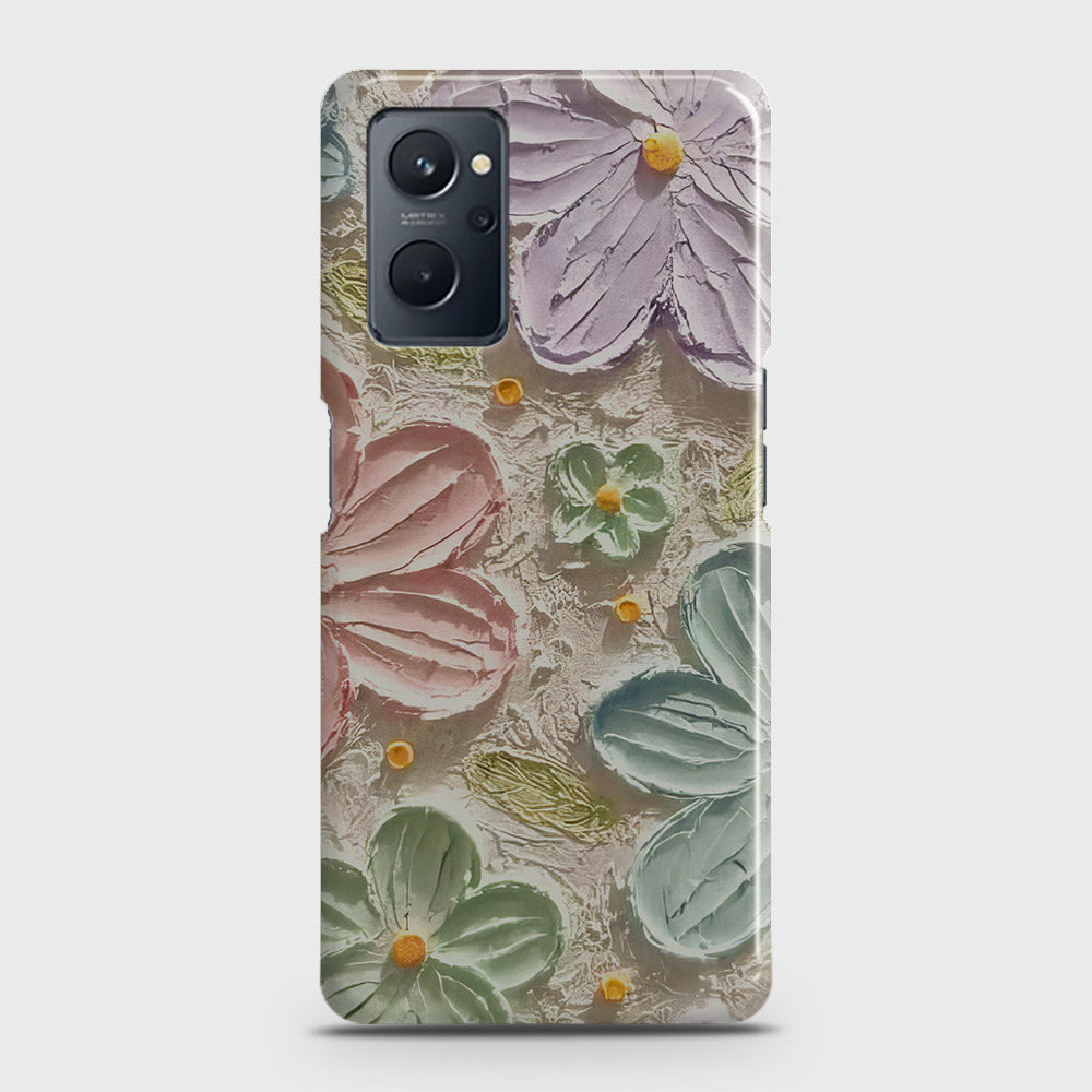 Realme 9i Cover - Floral Series - Design 15 - Blue & Green - Matte Finish - Snap On Hard Case with LifeTime Colors Guarantee