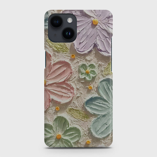 iPhone 14 Cover - Floral Series - Design 15 - Blue & Green - Matte Finish - Snap On Hard Case with LifeTime Colors Guarantee