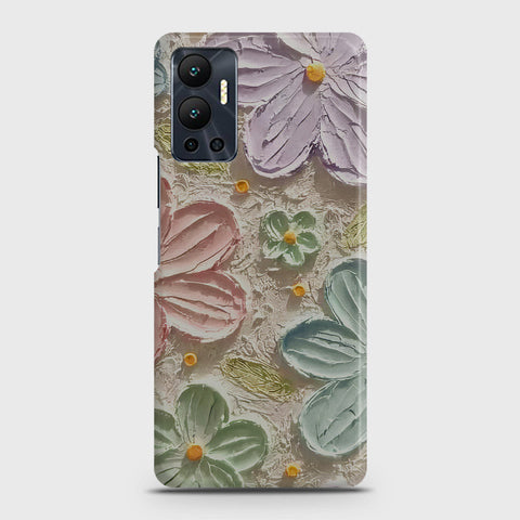 Infinix Hot 12 Cover - Floral Series - Design 15 - Blue & Green - Matte Finish - Snap On Hard Case with LifeTime Colors Guarantee