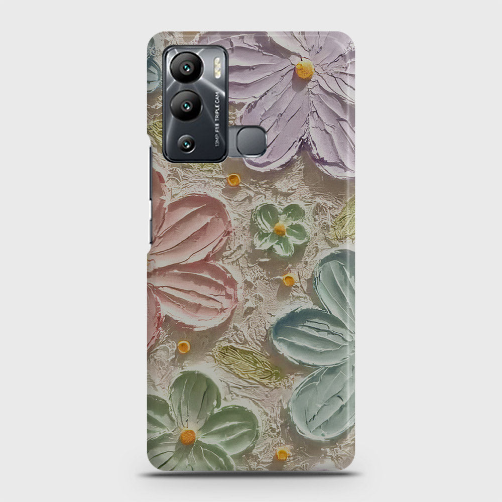 Infinix Hot 12i Cover - Floral Series - Design 15 - Blue & Green - Matte Finish - Snap On Hard Case with LifeTime Colors Guarantee