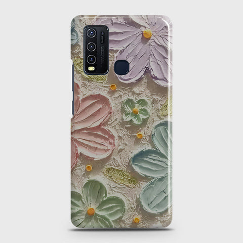 Vivo Y50  Cover - Floral Series - Design 15 - Blue & Green - Matte Finish - Snap On Hard Case with LifeTime Colors Guarantee