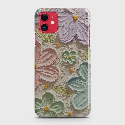 iPhone 11 Cover - Floral Series - Design 15 - Blue & Green - Matte Finish - Snap On Hard Case with LifeTime Colors Guarantee