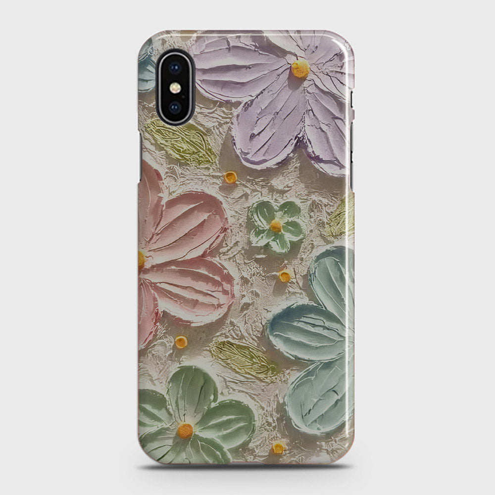 iPhone XS Max Cover - Floral Series - Design 15 - Blue & Green - Matte Finish - Snap On Hard Case with LifeTime Colors Guarantee (Fast Delivery)