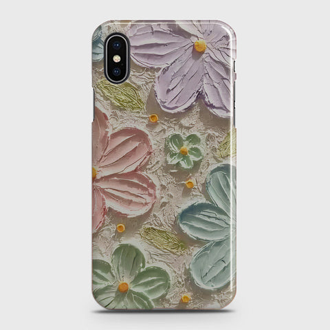 iPhone XS Max Cover - Floral Series - Design 15 - Blue & Green - Matte Finish - Snap On Hard Case with LifeTime Colors Guarantee (Fast Delivery)