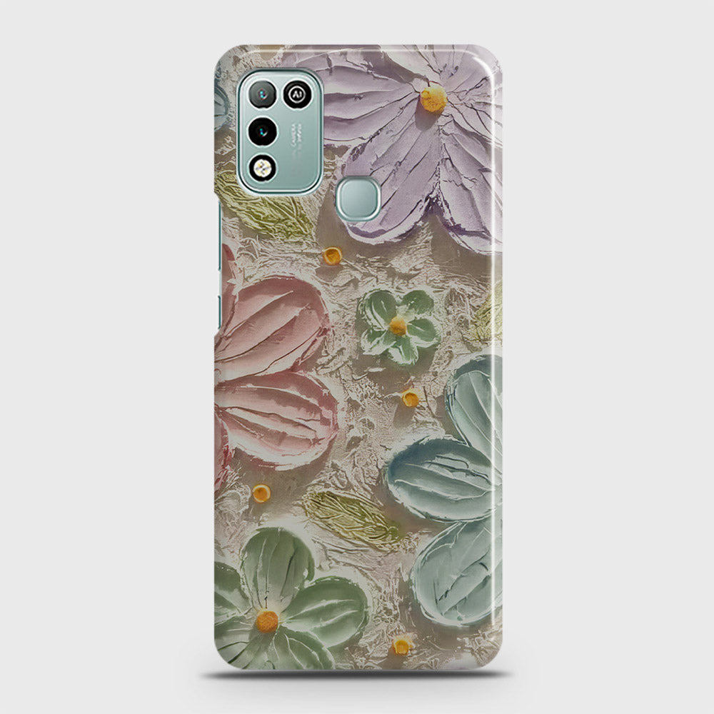 Infinix Hot 10 Play Cover - Floral Series - Design 15 - Blue & Green - Matte Finish - Snap On Hard Case with LifeTime Colors Guarantee