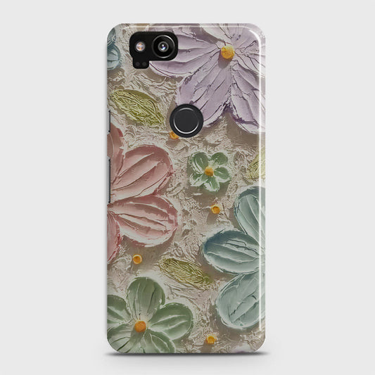 Google Pixel 2 Cover - Floral Series - Design 15 - Blue & Green - Matte Finish - Snap On Hard Case with LifeTime Colors Guarantee