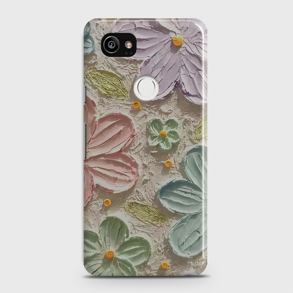 Google Pixel 2 XL Cover - Floral Series - Design 15 - Blue & Green - Matte Finish - Snap On Hard Case with LifeTime Colors Guarantee