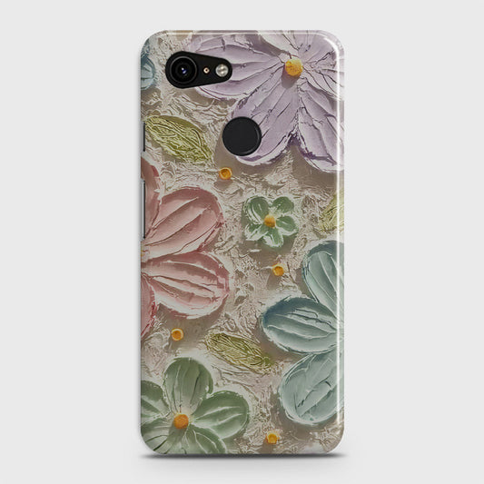 Google Pixel 3 Cover - Floral Series - Design 15 - Blue & Green - Matte Finish - Snap On Hard Case with LifeTime Colors Guarantee