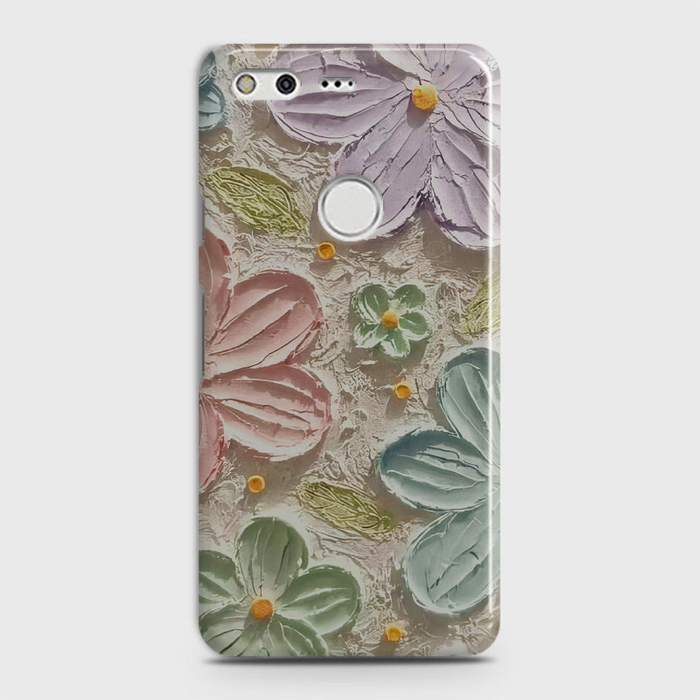 Google Pixel XL Cover - Floral Series - Design 15 - Blue & Green - Matte Finish - Snap On Hard Case with LifeTime Colors Guarantee