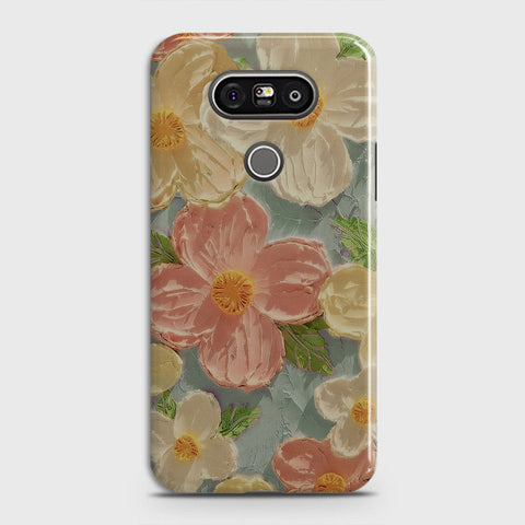 LG G5 Cover - Floral Series  - Design 16 - Cyan & Pink - Matte Finish - Snap On Hard Case with LifeTime Colors Guarantee