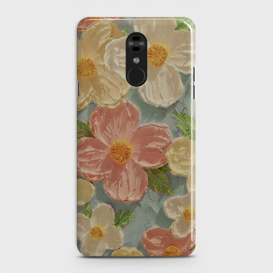 LG Stylo 4 Cover - Floral Series  - Design 16 - Cyan & Pink - Matte Finish - Snap On Hard Case with LifeTime Colors Guarantee