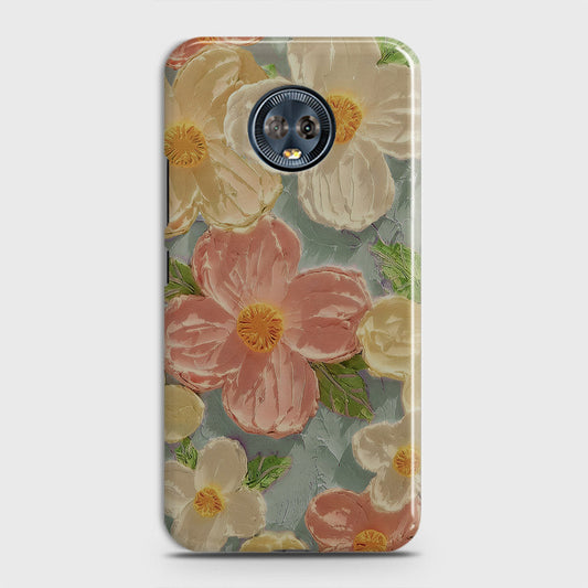 Motorola Moto G6 Cover - Floral Series - Design 16 - Cyan & Pink - Matte Finish - Snap On Hard Case with LifeTime Colors Guarantee