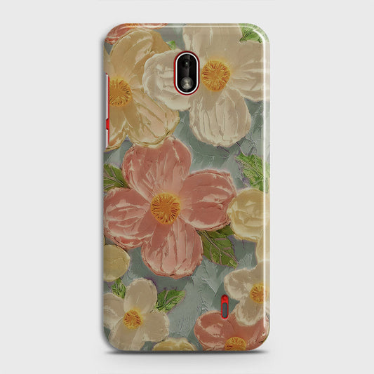 Nokia 1 Plus Cover - Floral Series - Design 16 - Cyan & Pink - Matte Finish - Snap On Hard Case with LifeTime Colors Guarantee