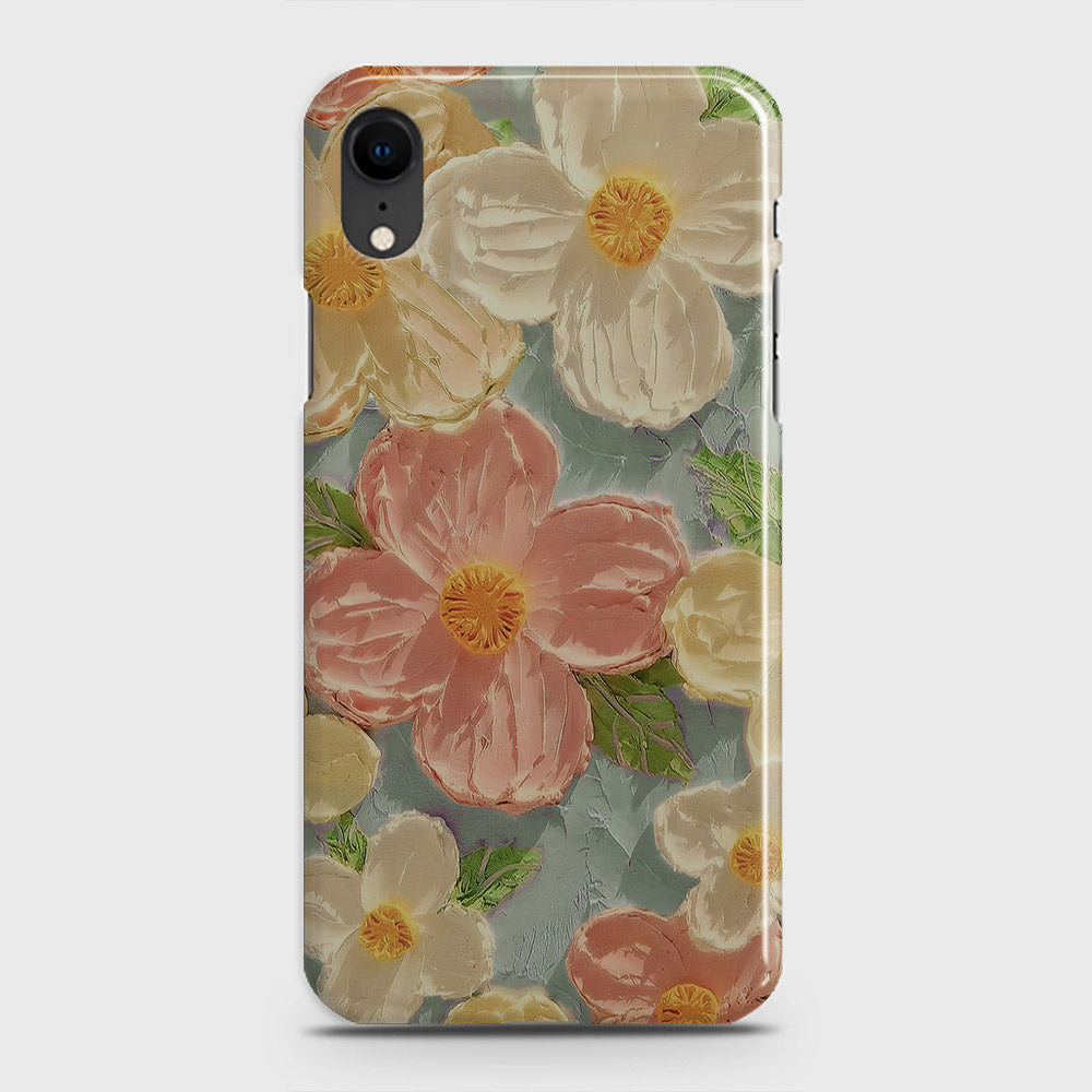 iPhone XR Cover - Floral Series - Design 16 - Cyan & Pink - Matte Finish - Snap On Hard Case with LifeTime Colors Guarantee