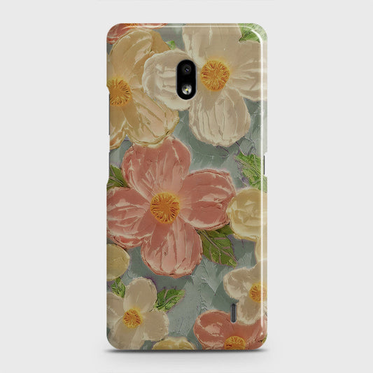 Nokia 2.2 Cover - Floral Series - Design 16 - Cyan & Pink - Matte Finish - Snap On Hard Case with LifeTime Colors Guarantee