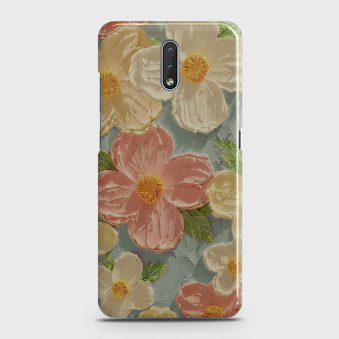 Nokia 2.3 Cover - Floral Series - Design 16 - Cyan & Pink - Matte Finish - Snap On Hard Case with LifeTime Colors Guarantee