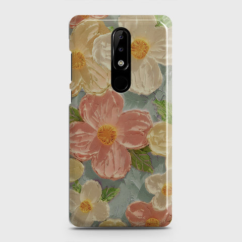 Nokia 3.1 Plus Cover - Floral Series - Design 16 - Cyan & Pink - Matte Finish - Snap On Hard Case with LifeTime Colors Guarantee