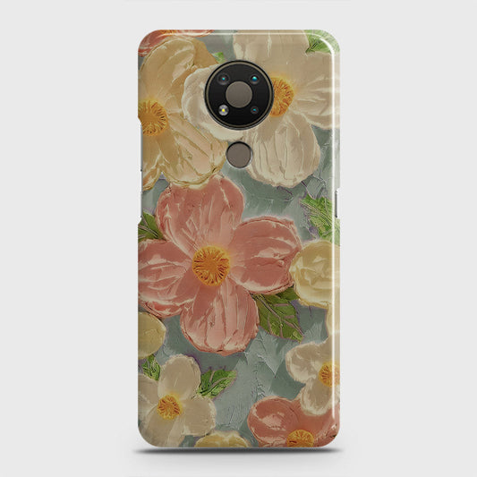 Nokia 3.4 Cover - Floral Series - Design 16 - Cyan & Pink - Matte Finish - Snap On Hard Case with LifeTime Colors Guarantee