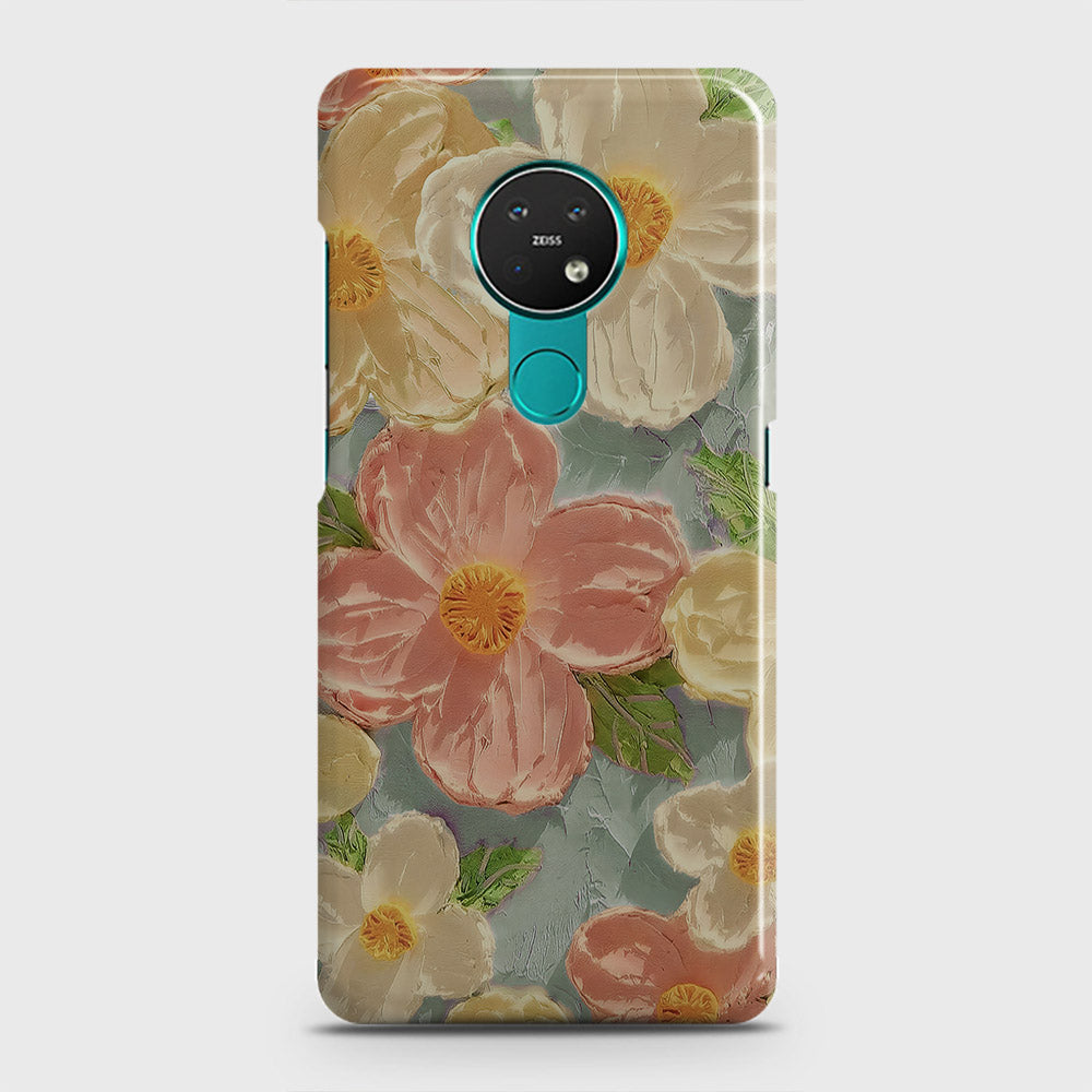 Nokia 6.2 Cover - Floral Series - Design 16 - Cyan & Pink - Matte Finish - Snap On Hard Case with LifeTime Colors Guarantee