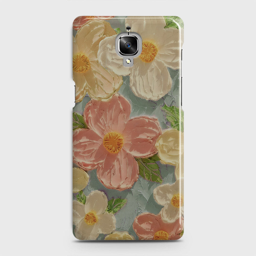 OnePlus 3  Cover - Floral Series - Design 16 - Cyan & Pink - Matte Finish - Snap On Hard Case with LifeTime Colors Guarantee