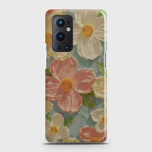 OnePlus 9 Pro  Cover - Floral Series - Design 16 - Cyan & Pink - Matte Finish - Snap On Hard Case with LifeTime Colors Guarantee