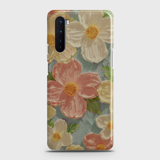 OnePlus Nord  Cover - Floral Series - Design 16 - Cyan & Pink - Matte Finish - Snap On Hard Case with LifeTime Colors Guarantee