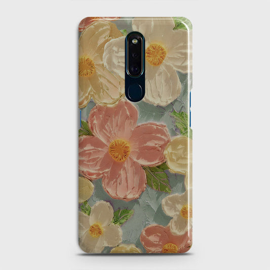 Oppo F11 Cover - Floral Series - Design 16 - Cyan & Pink - Matte Finish - Snap On Hard Case with LifeTime Colors Guarantee