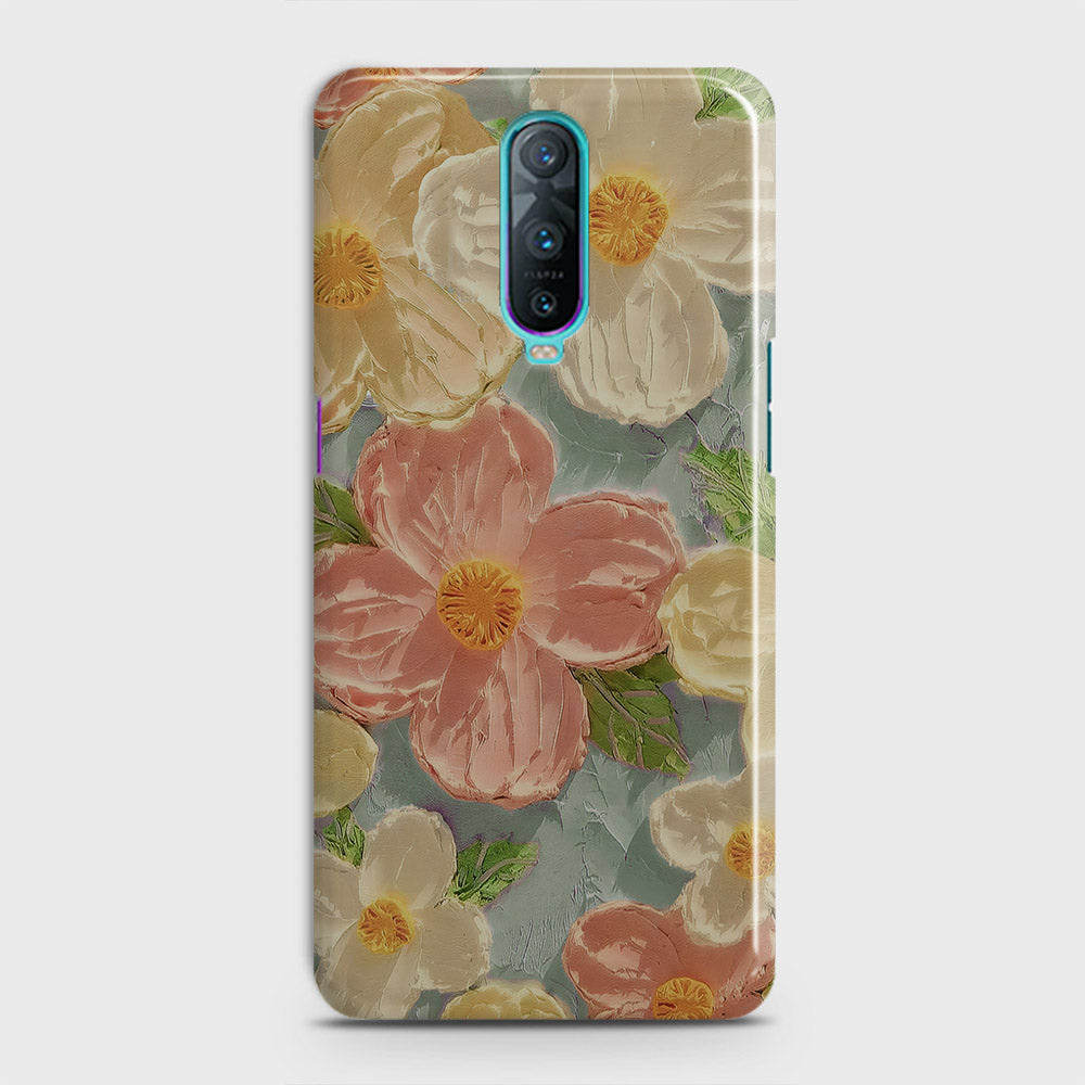 Oppo R17 Pro Cover - Floral Series - Design 16 - Cyan & Pink - Matte Finish - Snap On Hard Case with LifeTime Colors Guarantee