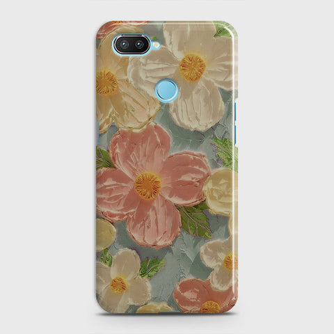 Realme 2 Cover - Floral Series - Design 16 - Cyan & Pink - Matte Finish - Snap On Hard Case with LifeTime Colors Guarantee