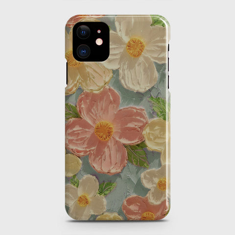 iPhone 12 Cover - Floral Series - Design 16 - Cyan & Pink - Matte Finish - Snap On Hard Case with LifeTime Colors Guarantee