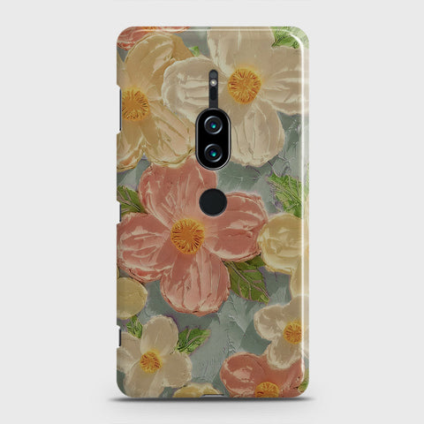 Sony Xperia XZ2 Premium Cover - Floral Series - Design 16 - Cyan & Pink - Matte Finish - Snap On Hard Case with LifeTime Colors Guarantee