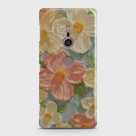 Sony Xperia XZ2 Cover - Floral Series - Design 16 - Cyan & Pink - Matte Finish - Snap On Hard Case with LifeTime Colors Guarantee