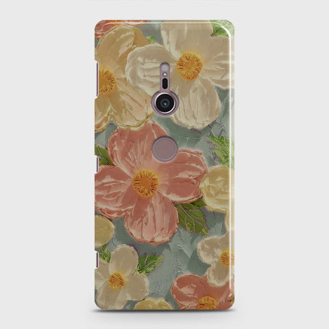 Sony Xperia XZ2 Cover - Floral Series - Design 16 - Cyan & Pink - Matte Finish - Snap On Hard Case with LifeTime Colors Guarantee