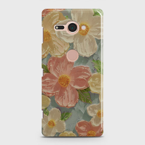 Sony Xperia XZ2 Compact Cover - Floral Series - Design 16 - Cyan & Pink - Matte Finish - Snap On Hard Case with LifeTime Colors Guarantee