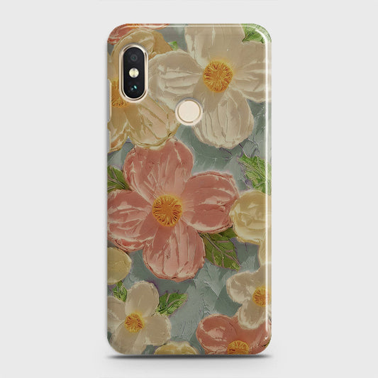 Xiaomi Mi A2 / Mi 6X  Cover - Floral Series - Design 16 - Cyan & Pink - Matte Finish - Snap On Hard Case with LifeTime Colors Guarantee