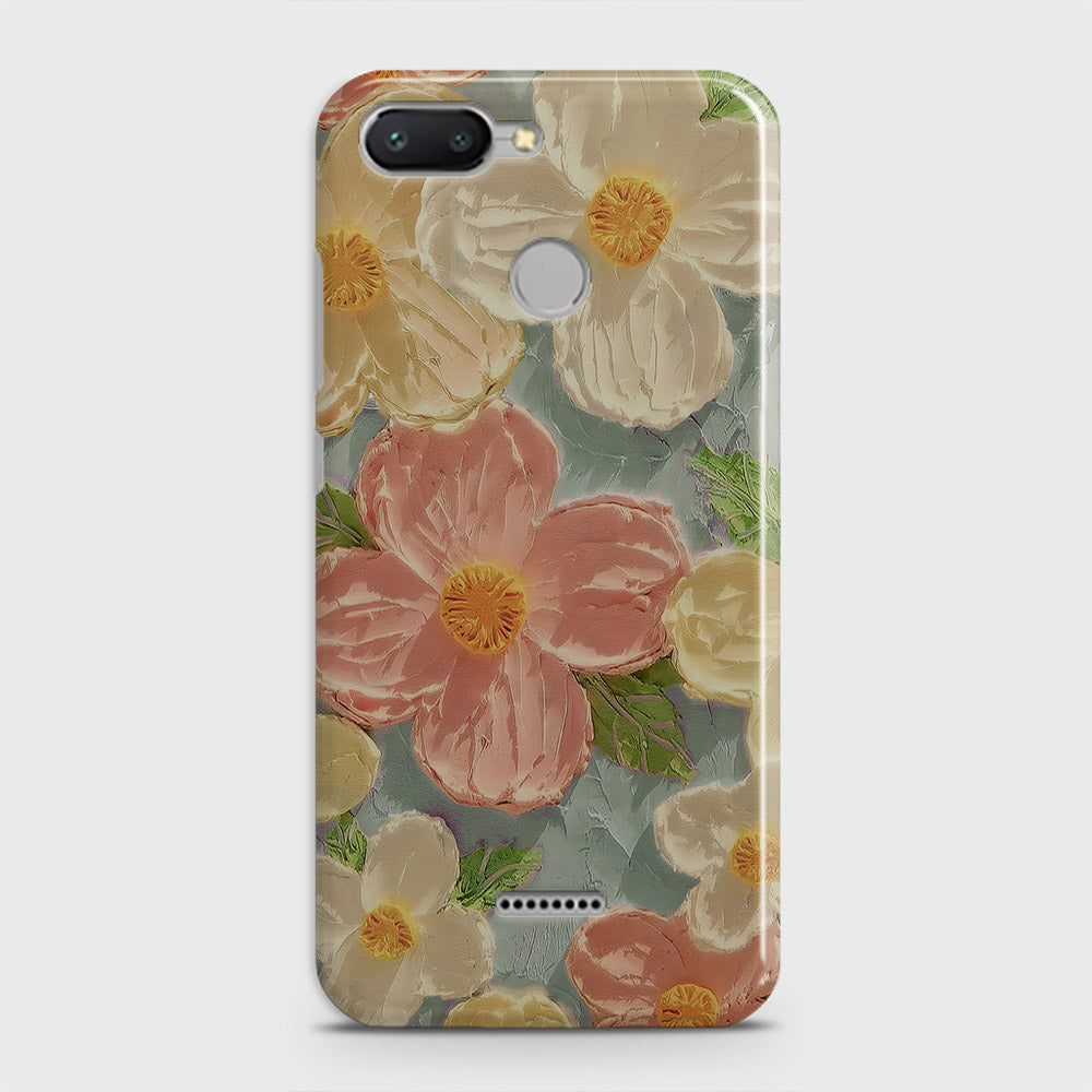 Xiaomi Redmi 6 Cover - Floral Series - Design 16 - Cyan & Pink - Matte Finish - Snap On Hard Case with LifeTime Colors Guarantee