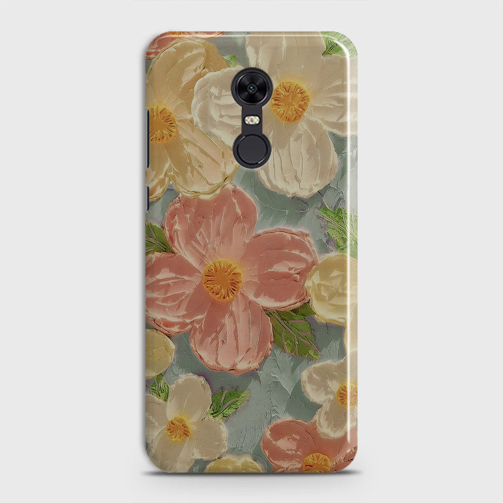 Xiaomi Redmi Note 5  Cover - Floral Series - Design 16 - Cyan & Pink - Matte Finish - Snap On Hard Case with LifeTime Colors Guarantee