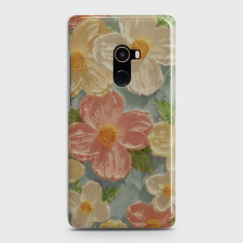 Xiaomi Mi Mix 2 Cover - Floral Series - Design 16 - Cyan & Pink - Matte Finish - Snap On Hard Case with LifeTime Colors Guarantee