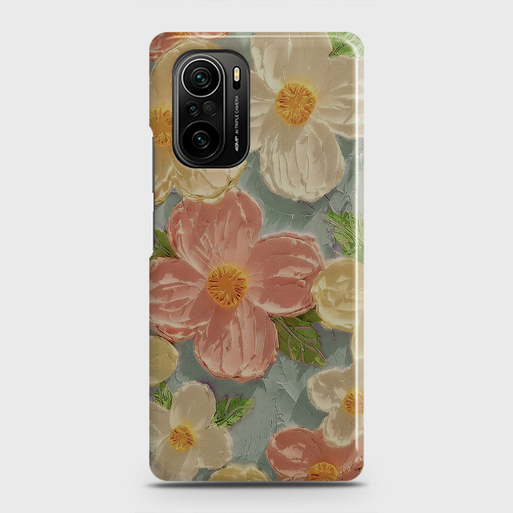 Xiaomi Mi 11X Cover - Floral Series - Design 16 - Cyan & Pink - Matte Finish - Snap On Hard Case with LifeTime Colors Guarantee