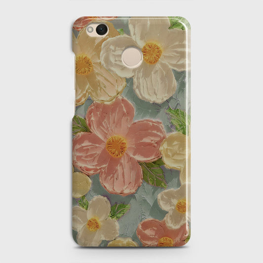 Xiaomi Redmi 4 / 4X Cover - Floral Series - Design 16 - Cyan & Pink - Matte Finish - Snap On Hard Case with LifeTime Colors Guarantee