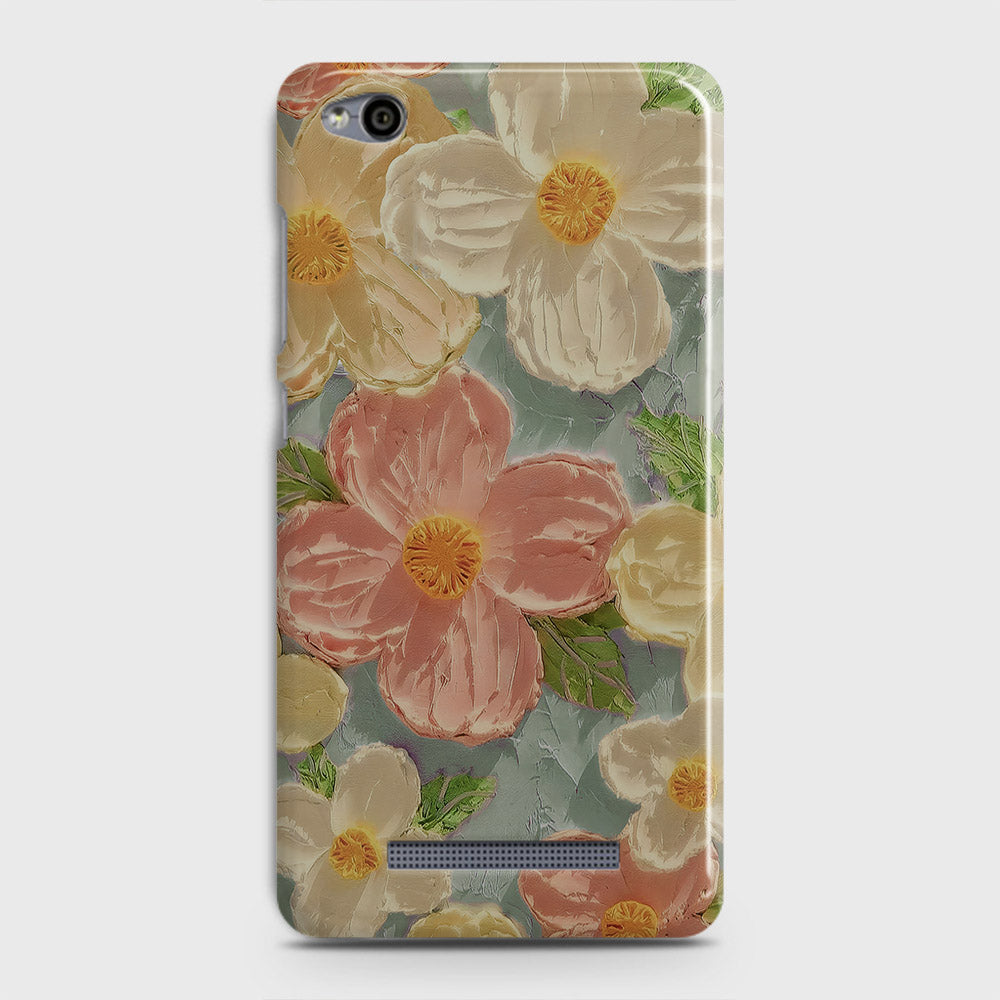 Xiaomi Redmi 4A Cover - Floral Series - Design 16 - Cyan & Pink - Matte Finish - Snap On Hard Case with LifeTime Colors Guarantee