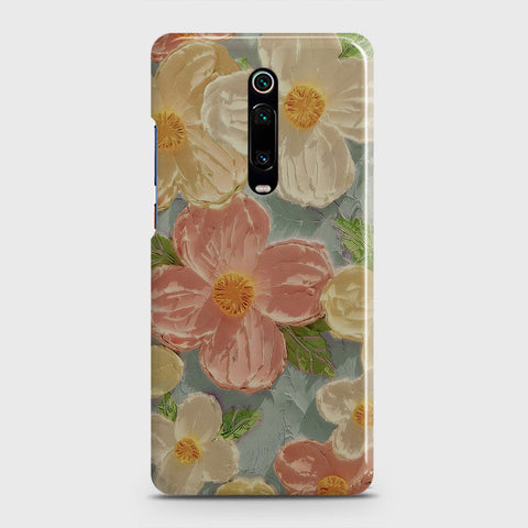 Xiaomi Redmi K20 Cover - Floral Series - Design 16 - Cyan & Pink - Matte Finish - Snap On Hard Case with LifeTime Colors Guarantee