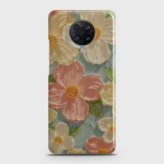 Xiaomi Redmi K30 Pro Cover - Floral Series - Design 16 - Cyan & Pink - Matte Finish - Snap On Hard Case with LifeTime Colors Guarantee