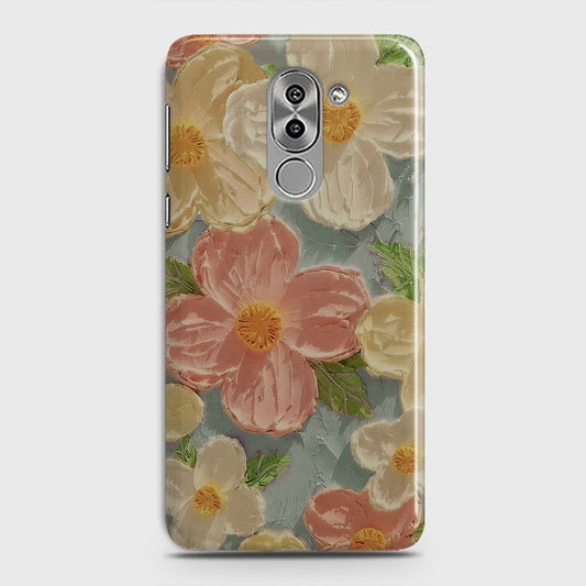 Huawei Honor 6X Cover - Floral Series - Design 16 - Cyan & Pink - Matte Finish - Snap On Hard Case with LifeTime Colors Guarantee